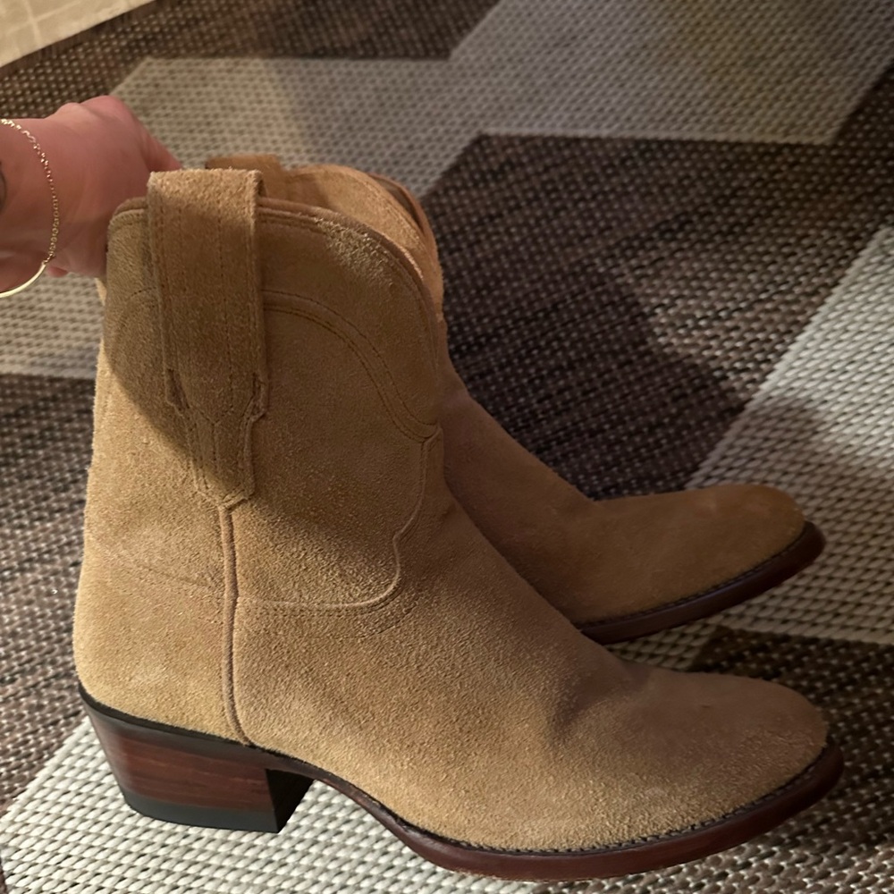Tecovas Tan Suede Ankle Boots